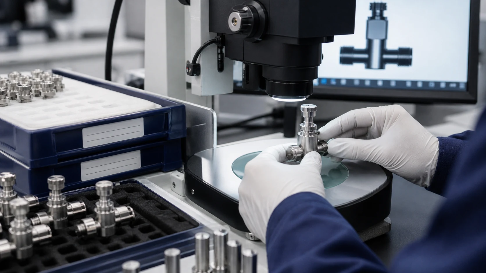 Quality inspection and delivery control for precision flow components
